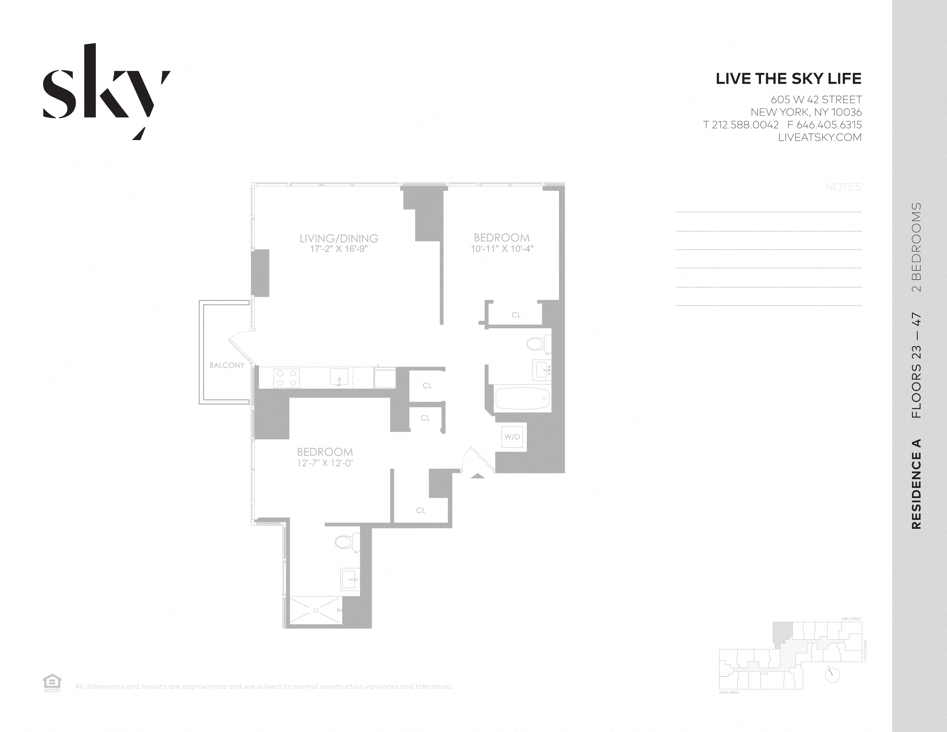 Floor plan for 2 beds, 2 baths, 974 sqft